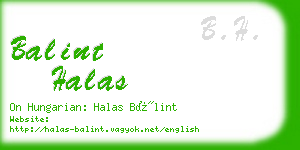 balint halas business card